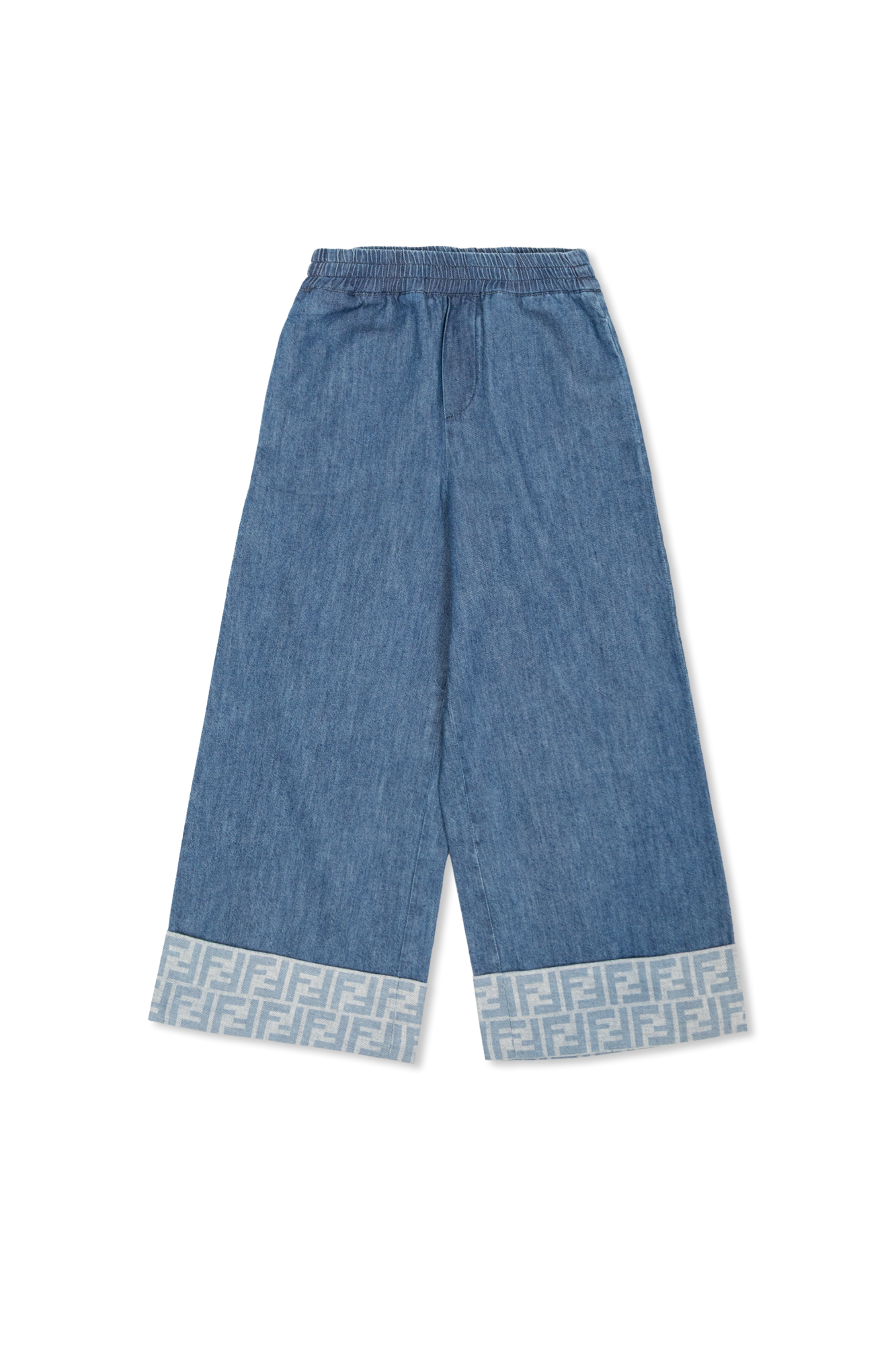 FENDI キッズ ネイビー パンツ 10A Blue Wide-leg jeans Fendi Kids - Vitkac Italy